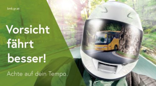 Titelbild zur Kampagne „Vorsicht fährt besser!“ zur Sicherheit am Motorrad