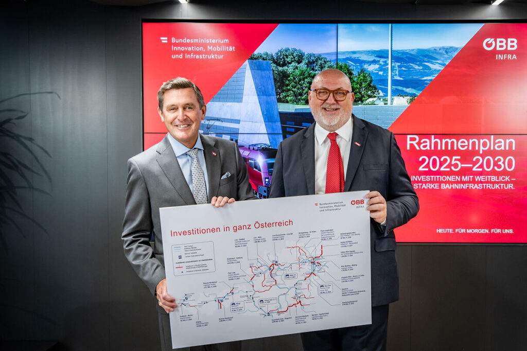 Präsentation ÖBB-Rahmenplan 2025-2030 - Mobilitätsminister Peter Hanke und ÖBB-Vorstandsvorsitzender Andreas Matthä